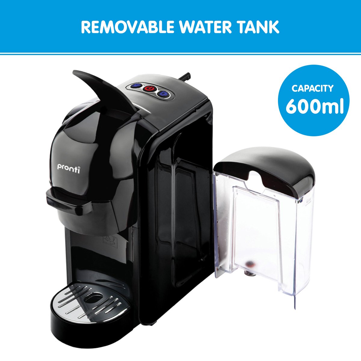 Pronti HomeMaid 3-in-1 Coffee Machine Multi-Capsule Pods & Ground Coffee