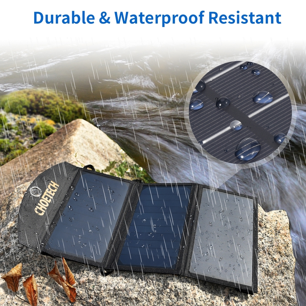 CHOETECH SC001 19W Portable Solar Panel Charger SunPower Panels Dual USB Charger