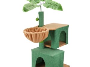 VaKa 1.1M Cat Tree Scratching Post Palm Tree Cat Post Dangling Balls Cat Toy