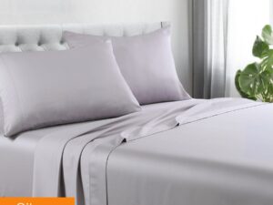 1200tc hotel quality cotton rich sheet set queen silver
