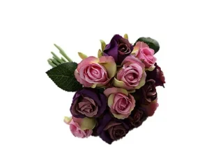 12 Heads Silk Rose Artificial Flowers Fake Bouquet - modena