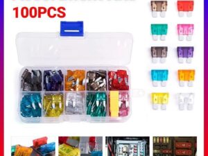 100PCS Standard Blade Auto Car Assorted Fuses Assortment Kits Sets 2A-35A w/ Box