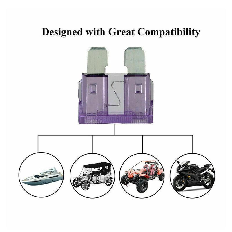 100PCS Standard Blade Auto Car Assorted Fuses Assortment Kits Sets 2A-35A w/ Box