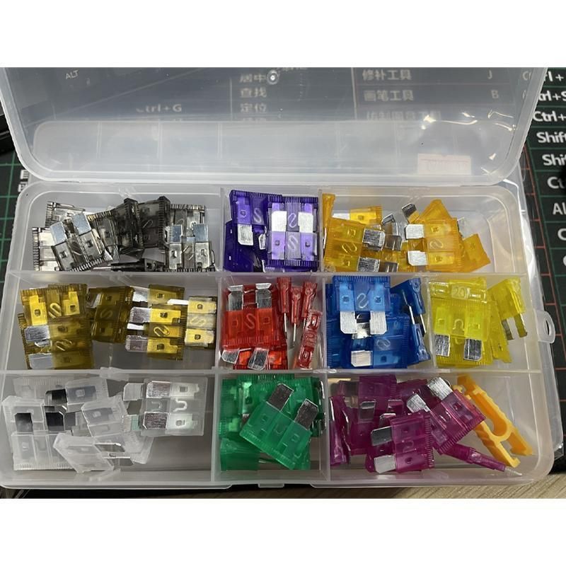 100PCS Standard Blade Auto Car Assorted Fuses Assortment Kits Sets 2A-35A w/ Box