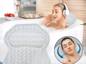 3D Breathable Mesh Bathtub Pillow Non Slip For Bathroom Spa Neck Back Support