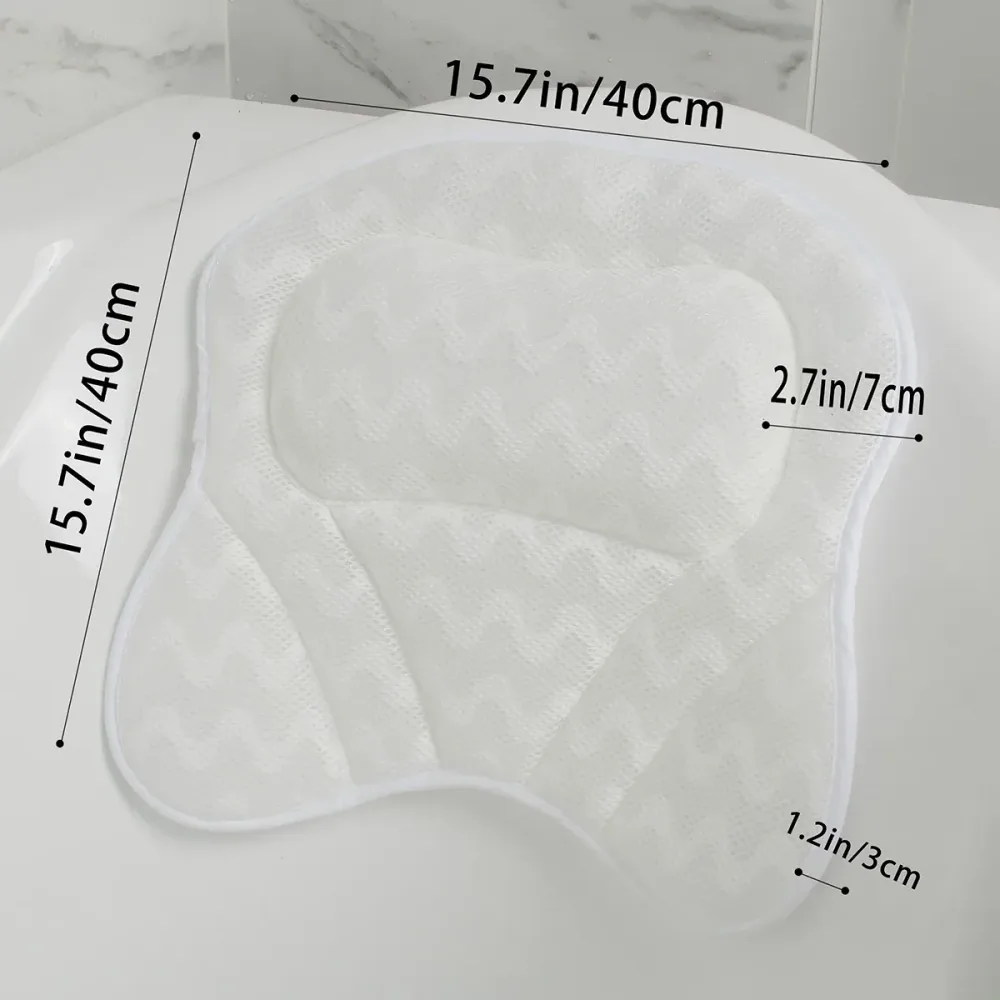 3D Breathable Mesh Bathtub Pillow Non Slip For Bathroom Spa Neck Back Support
