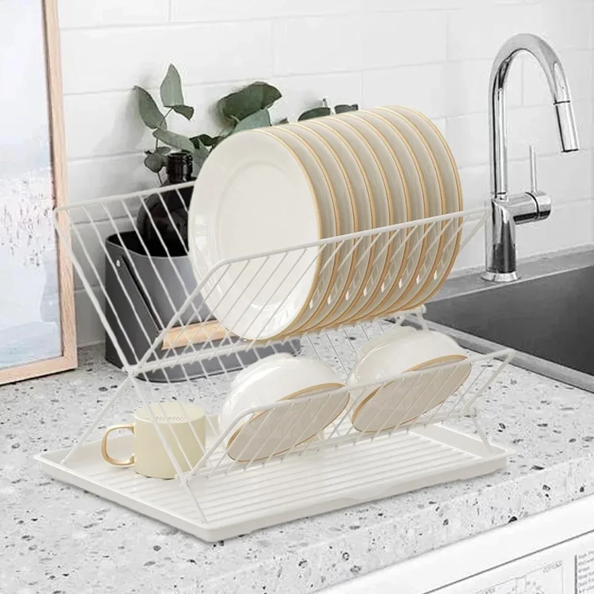 Kitchen Storage Rack Bowl Rack Household Draining Rack Multi-Functional