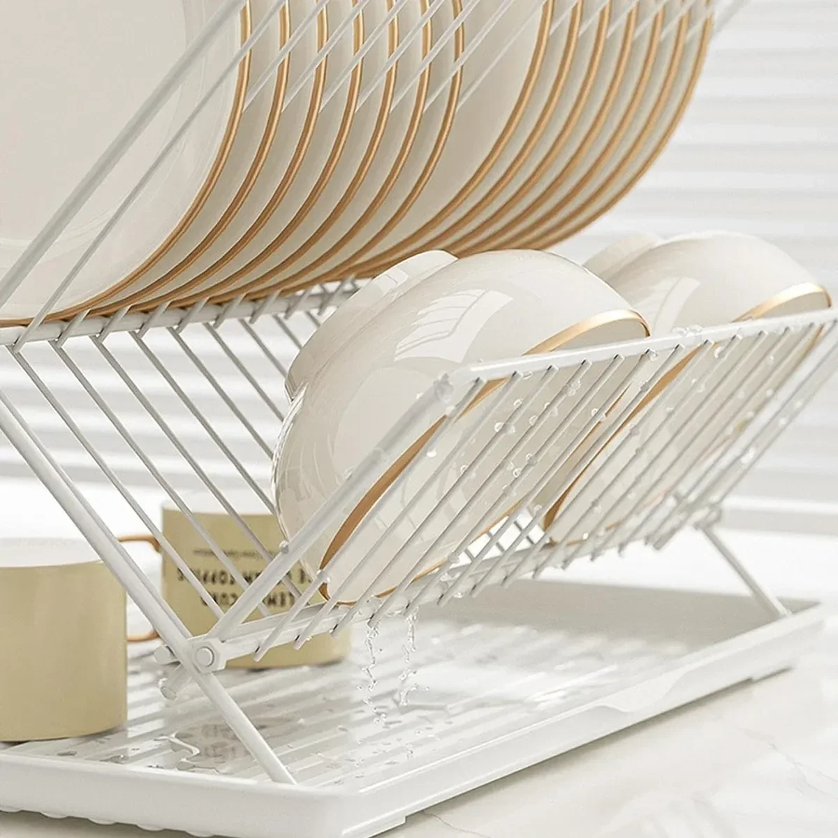 Kitchen Storage Rack Bowl Rack Household Draining Rack Multi-Functional