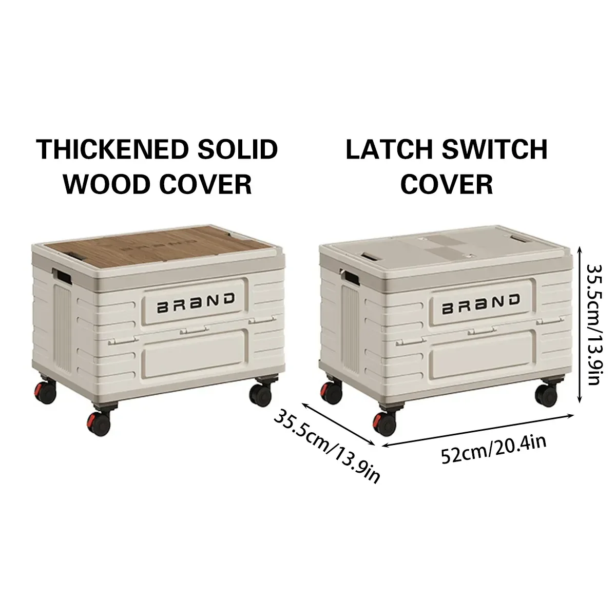Camping Foldable Storage Box Latch or Wooden Lid Car Boot Tent Outdoor Organiser