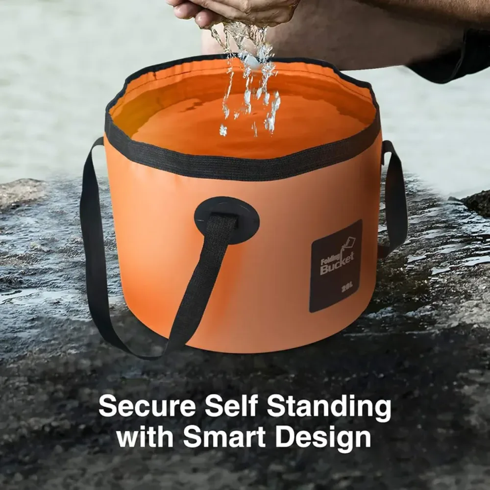 20L Portable Folding Bucket Water Container Camping Hiking Fishing Water Storage