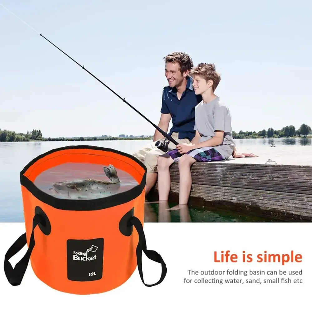 20L Portable Folding Bucket Water Container Camping Hiking Fishing Water Storage
