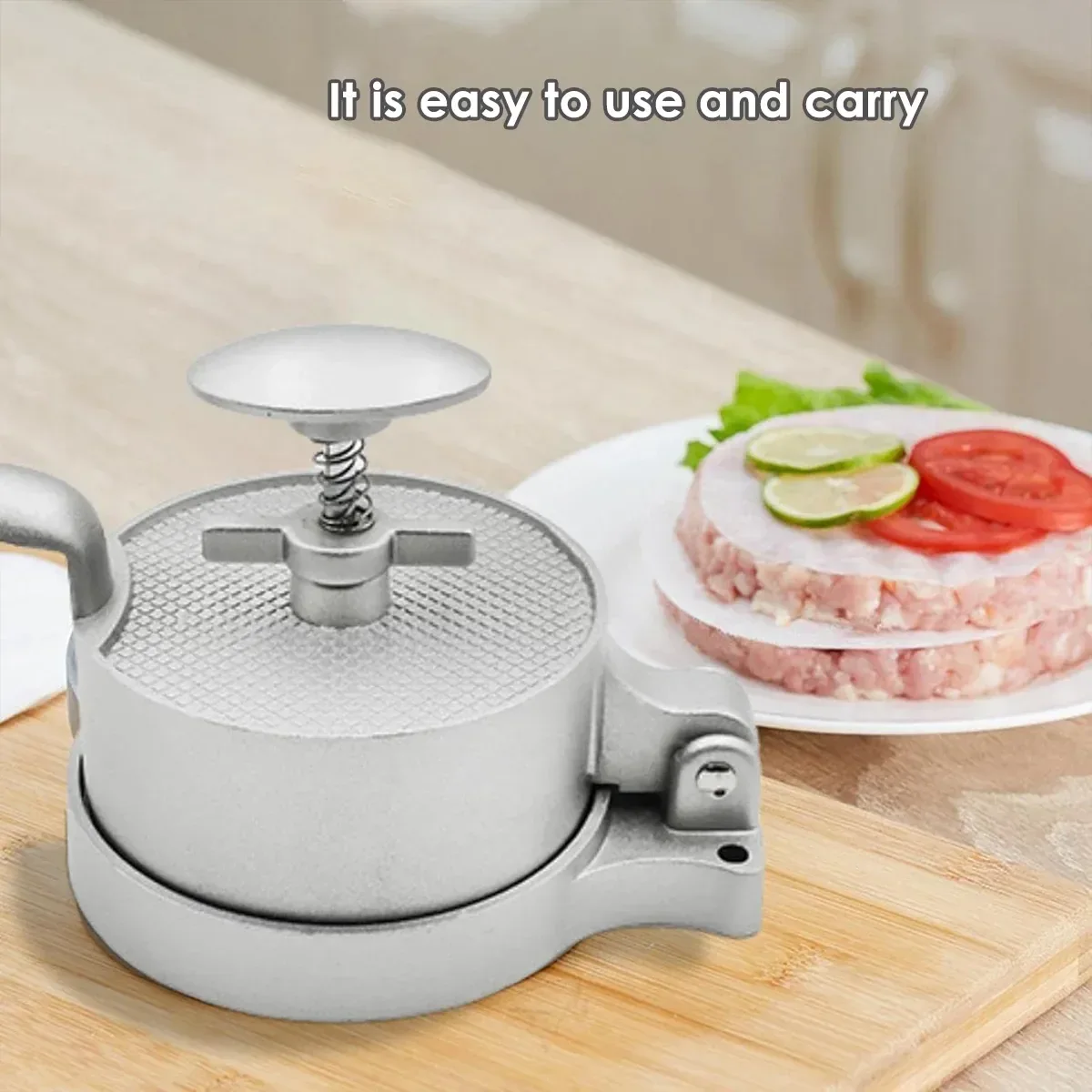 Flip Top Burger Press Meat Patty Maker Mould Filling Tool for Kitchen Hamburger