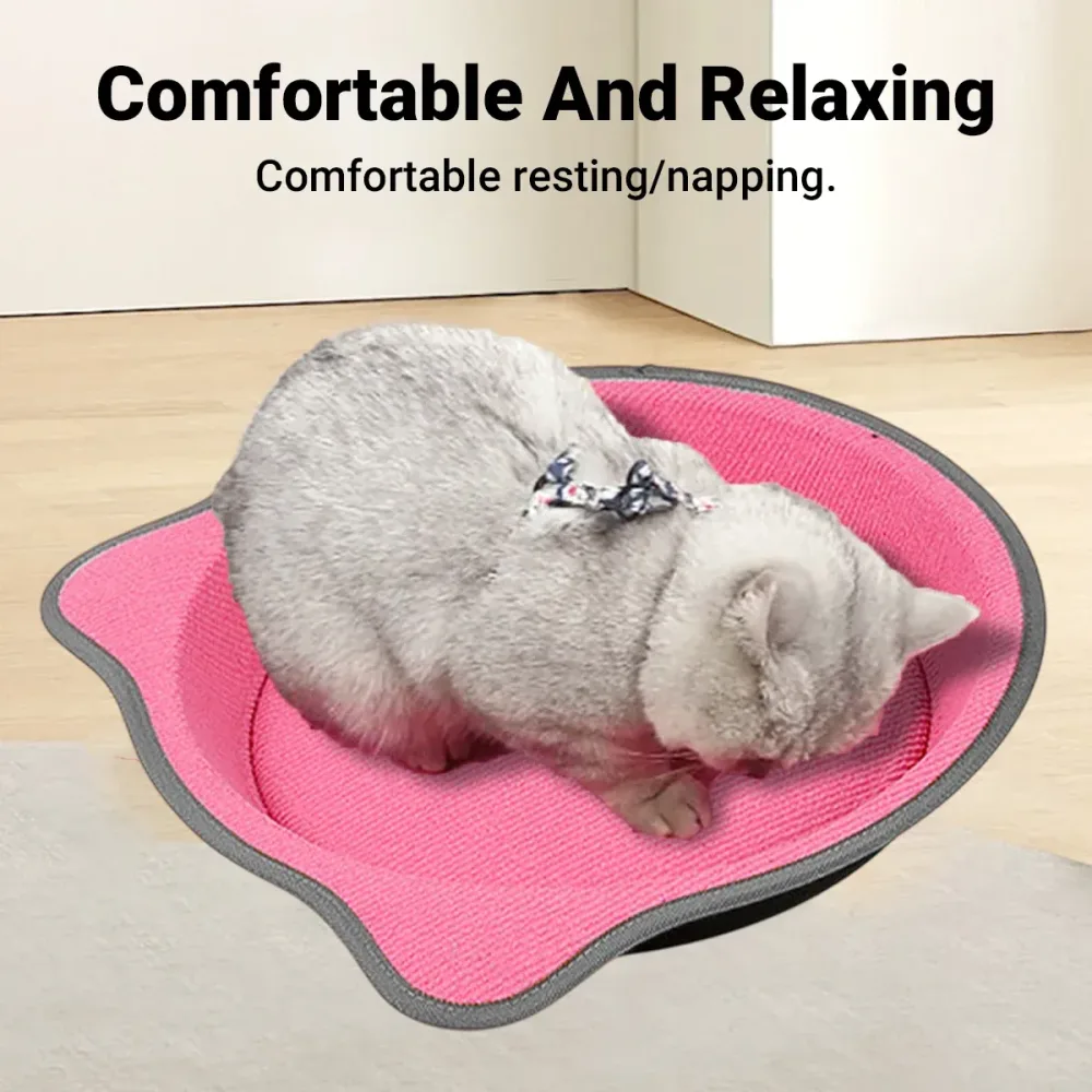 Cat Scratching Post Pad 2 in 1 PP Blanket Non Slip Indoor Kitten 38 x 38 x 5cm