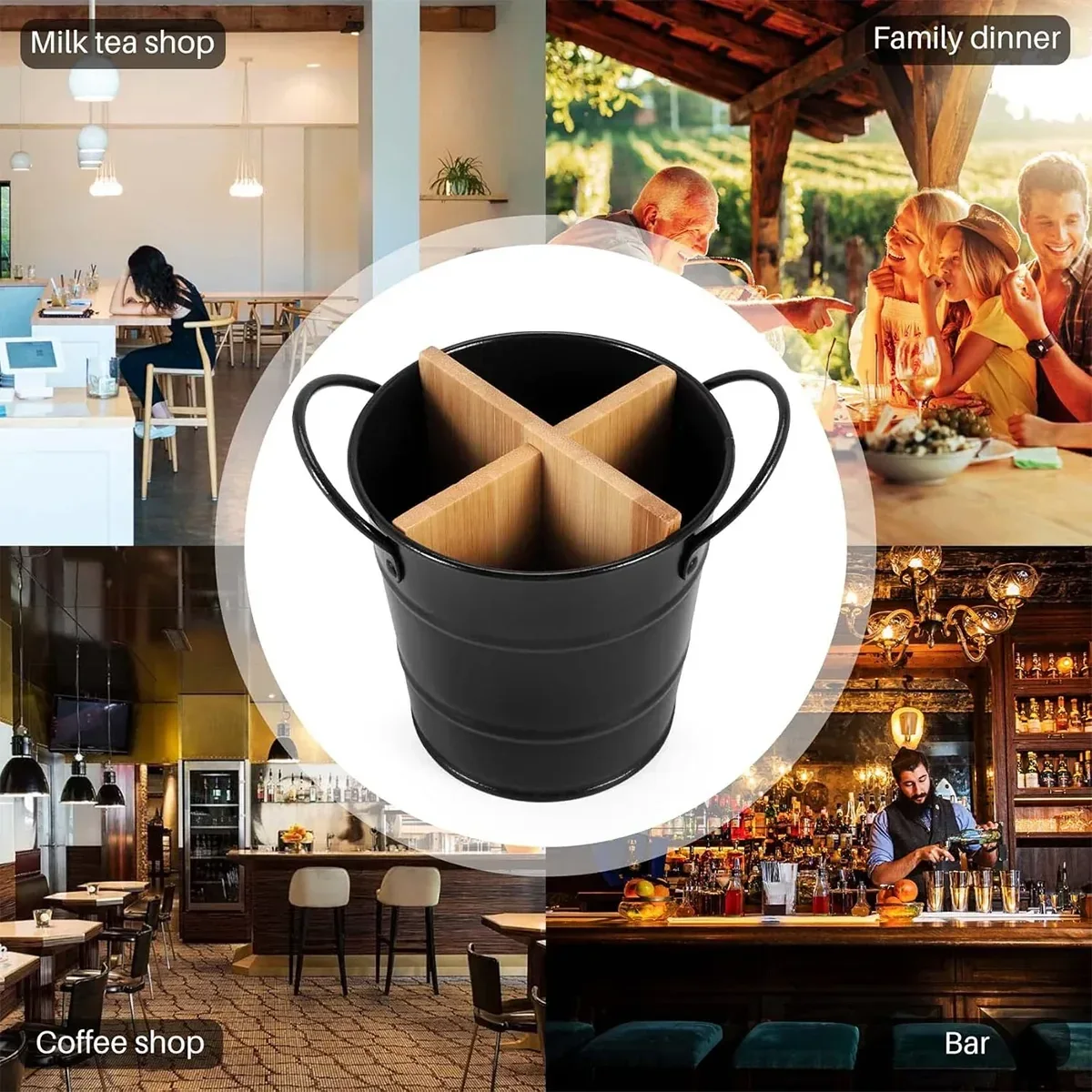 Multi-Functional Home Chopstick Container Plastic Compartments Drainage Rack