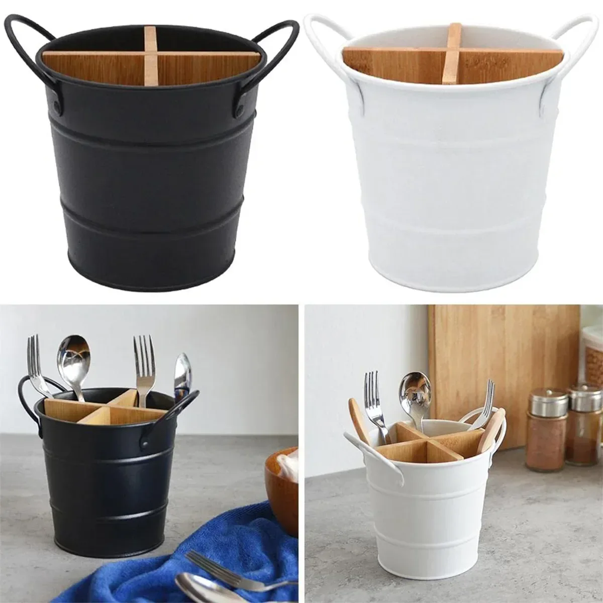 Multi-Functional Home Chopstick Container Plastic Compartments Drainage Rack