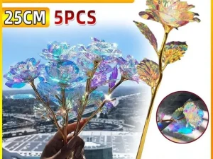 5PCS Luminous Rose Unique Gifts For Women Galaxy Crystal Flower Gift For Women