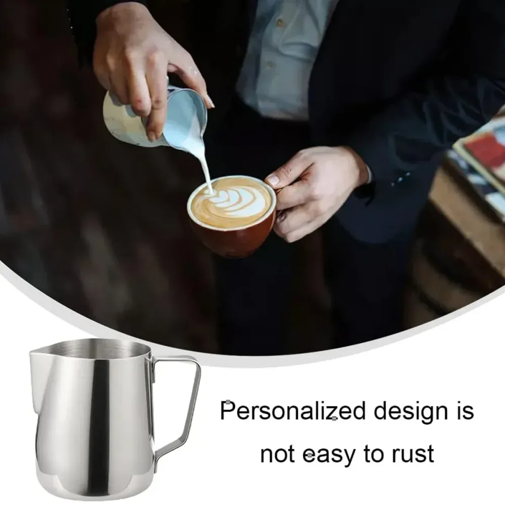 Stainless Steel Latte Art Cup 350ml 600ml Milk Frothing Pitcher Coffee Barista