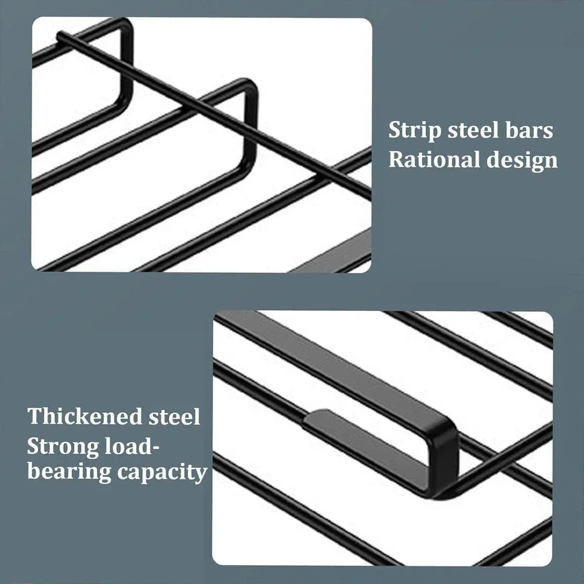 Double Stainless Steel Kitchen Organizer Shelf Rack Cabinet Storage Space Saver