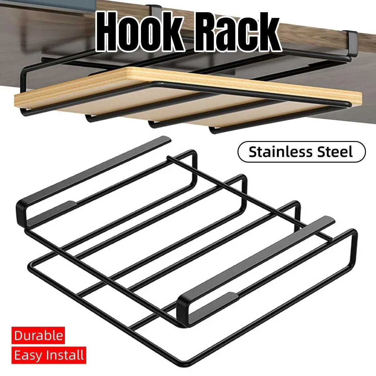 Double Stainless Steel Kitchen Organizer Shelf Rack Cabinet Storage Space Saver