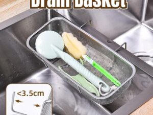 Stainless Steel Sink Drainer Basket Rack for Kitchen Dish Drying and Storage