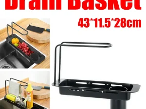 Retractable Stainless Steel Kitchen Sink Drain Rack Kitchen Counter Storage