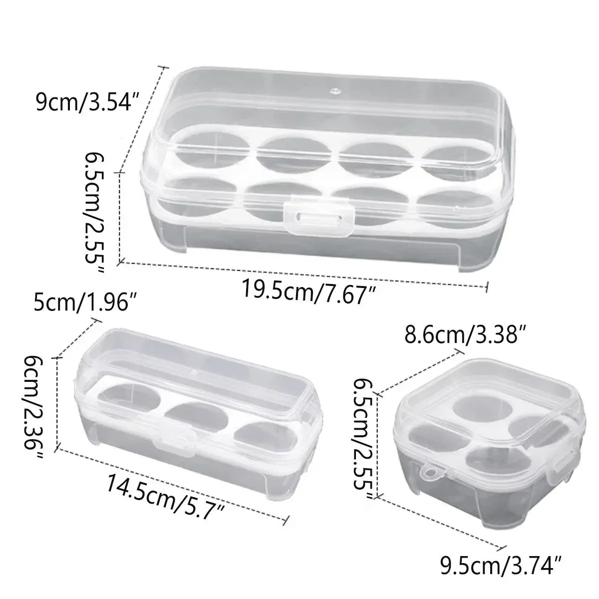 6PCS Portable Egg Storage Box Shockproof Sealed Plastic With Lid Camping Box