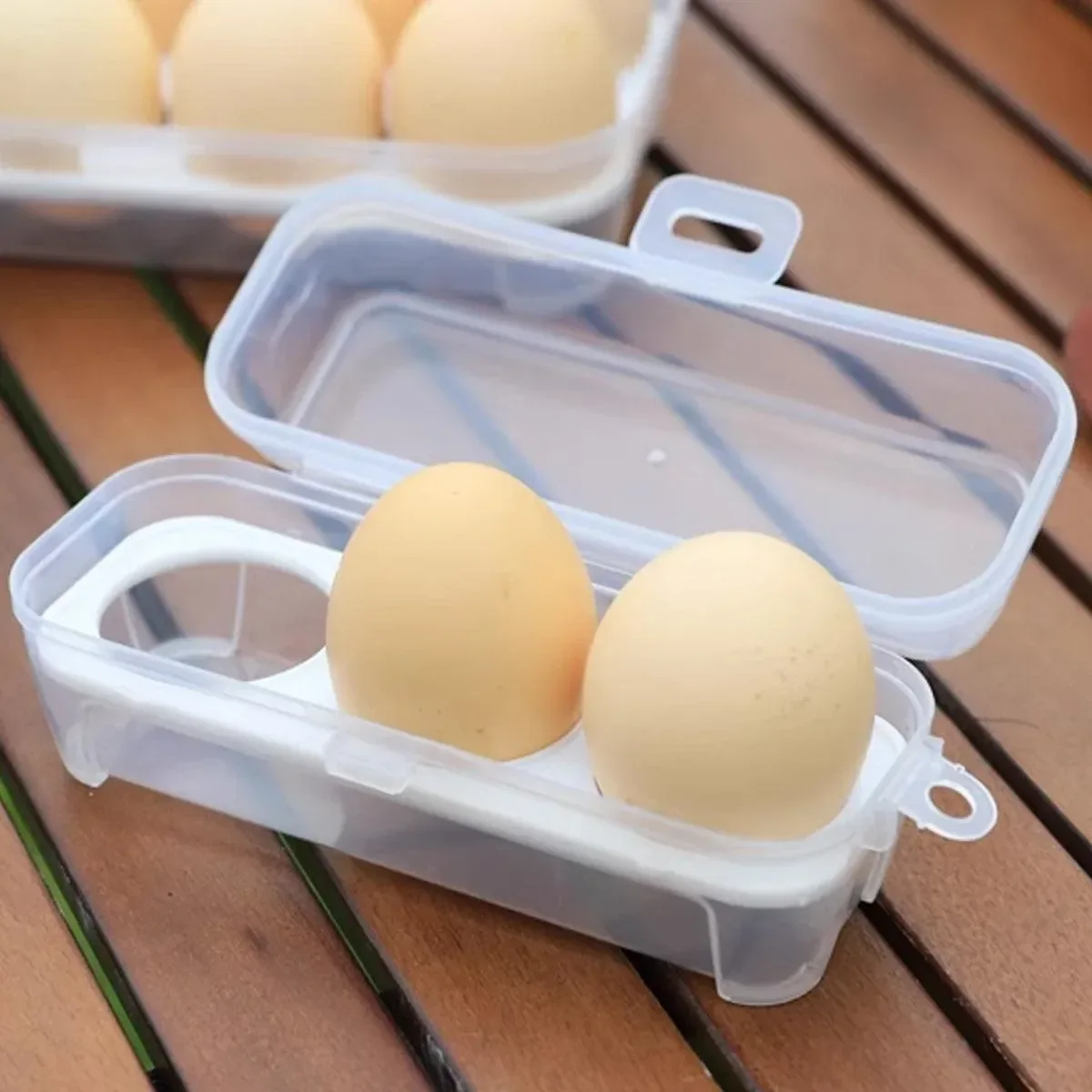6PCS Portable Egg Storage Box Shockproof Sealed Plastic With Lid Camping Box