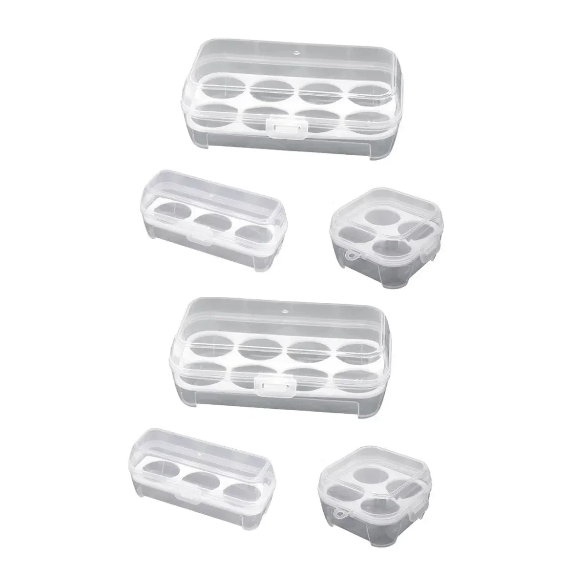 6PCS Portable Egg Storage Box Shockproof Sealed Plastic With Lid Camping Box