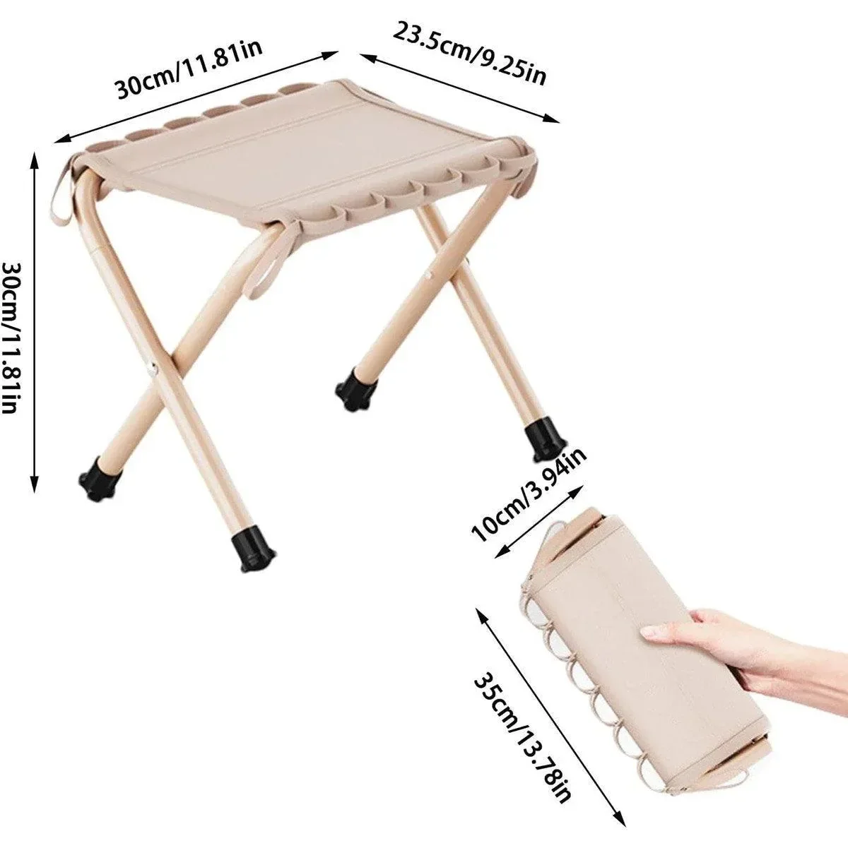 Outdoor Foldable Bench Stool Portable Camping Chair for Hiking Picnic Travel