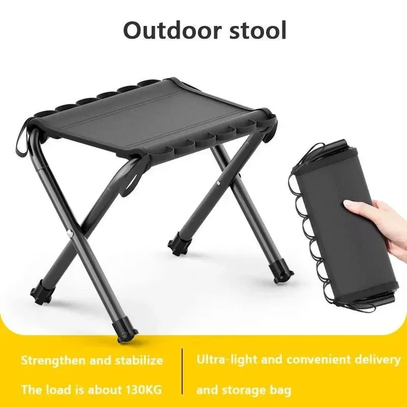 Outdoor Foldable Bench Stool Portable Camping Chair for Hiking Picnic Travel