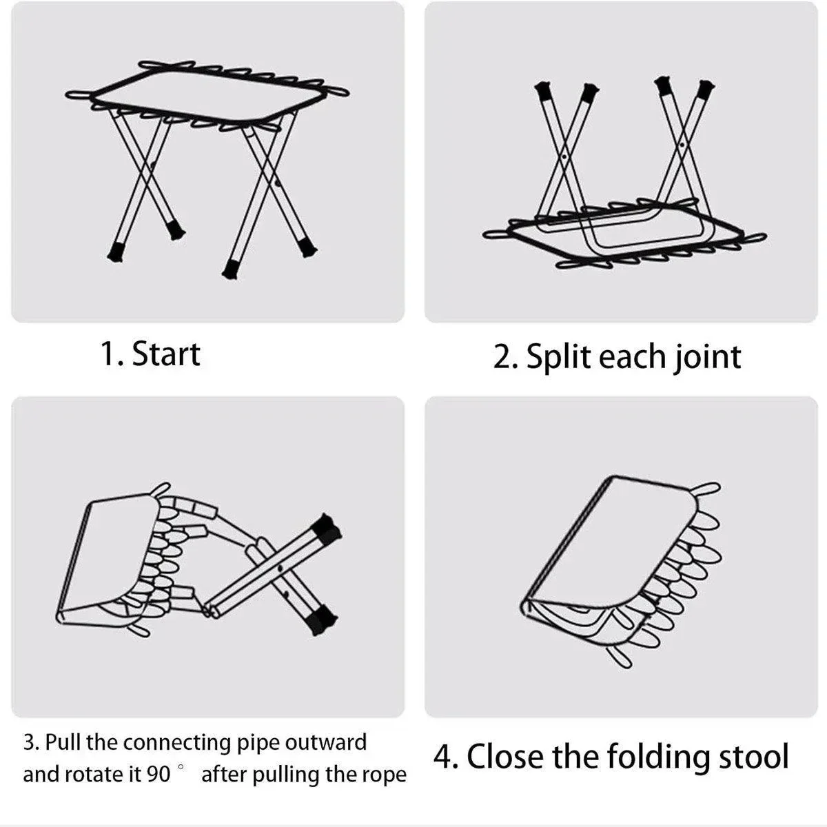 Outdoor Foldable Bench Stool Portable Camping Chair for Hiking Picnic Travel