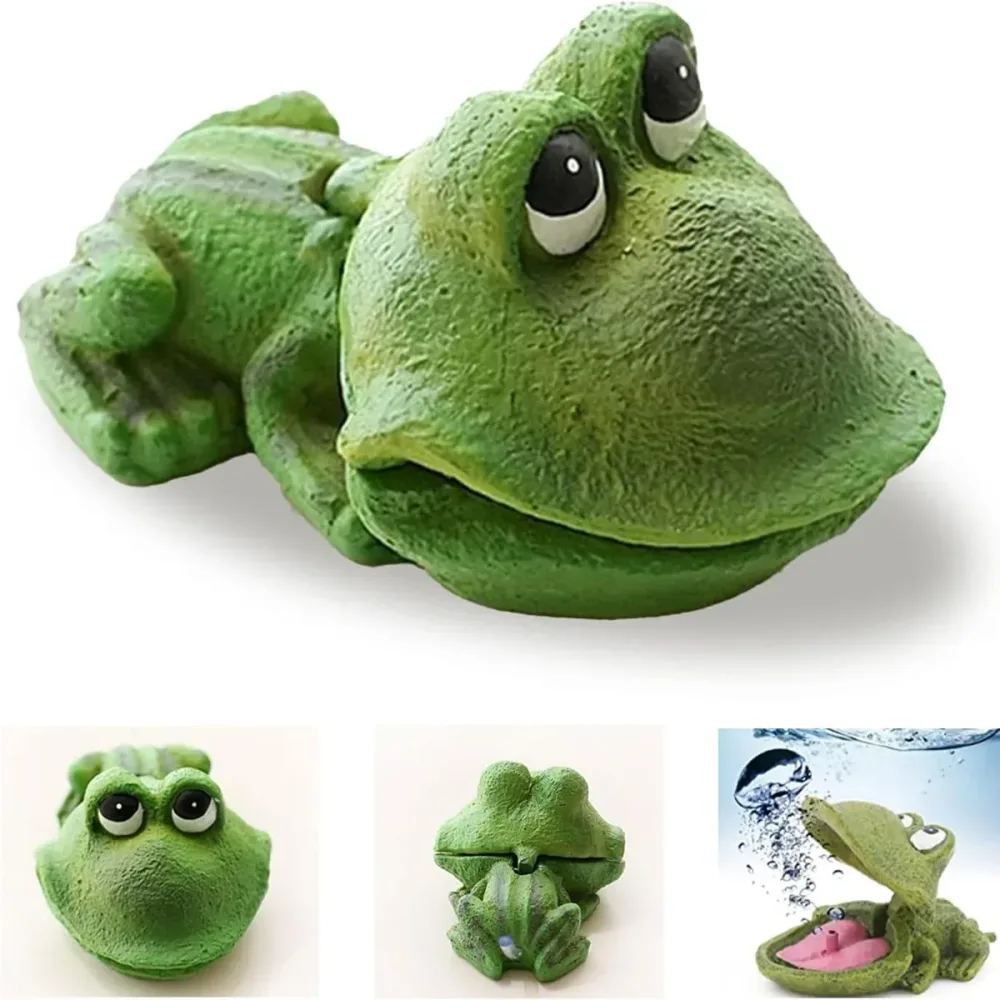 Aquarium Frog Ornament Cute Frog Decor for Fish Tank with Air Bubble Feature