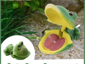 Aquarium Frog Ornament Cute Frog Decor for Fish Tank with Air Bubble Feature