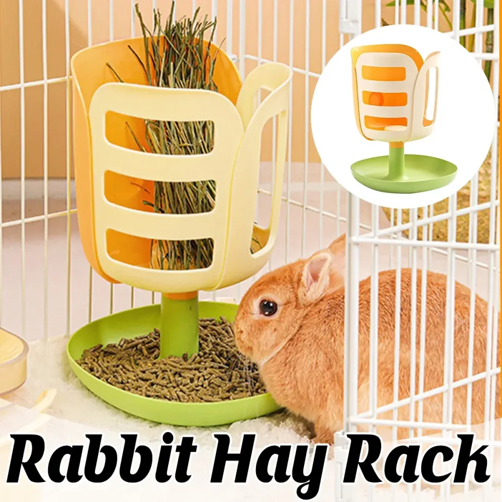 Rabbit Hay Rack Feeder Hay Bowl Food Container Anti Waste Easy Clean Durable