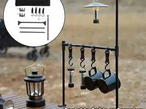 Outdoor Camping Hanging Rack Desktop Shelf Table Side Storage Camping Organizer