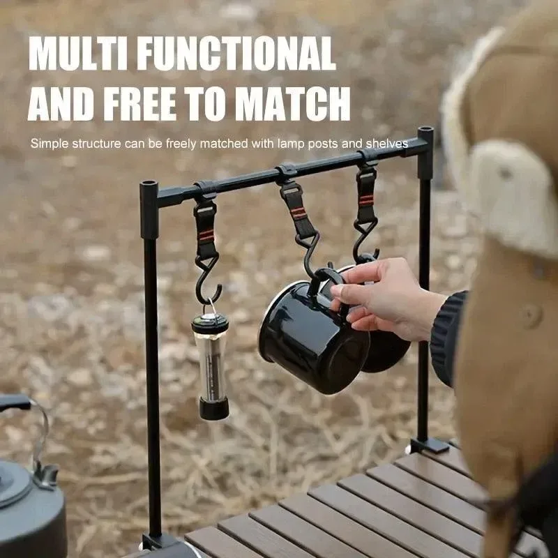 Outdoor Camping Hanging Rack Desktop Shelf Table Side Storage Camping Organizer