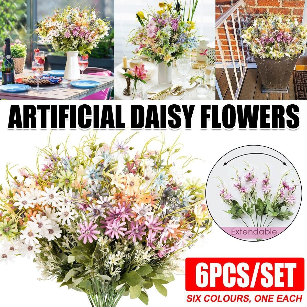 6x Artificial Small Soft Chrysanthemum Home Office Daisy Flower Party Decor DIY