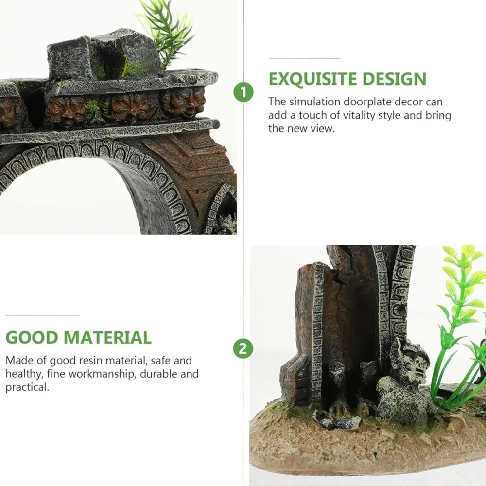 Fish Tank Landscape Archway Door Plate Decoration Fish Shrimp Shelter Aquarium