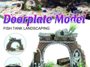 Fish Tank Landscape Archway Door Plate Decoration Fish Shrimp Shelter Aquarium