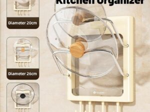 Wall Mounted Pot Lid Rack Multifunctional Household Storage Organizer Shelf