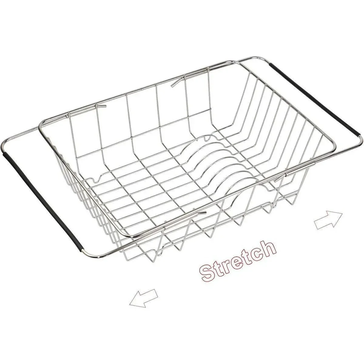 Stainless Steel Sink Draining Basket Telescopic Dish Rack Kitchen Storage Holder