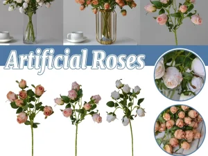 3PCS 7-Head Artificial Rose Decor Realistic Flower Table Centerpiece Decoration