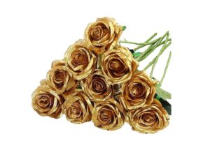 10pcs Artificial Silk Simulation Rose Flowers - Wedding Party Home Decorations