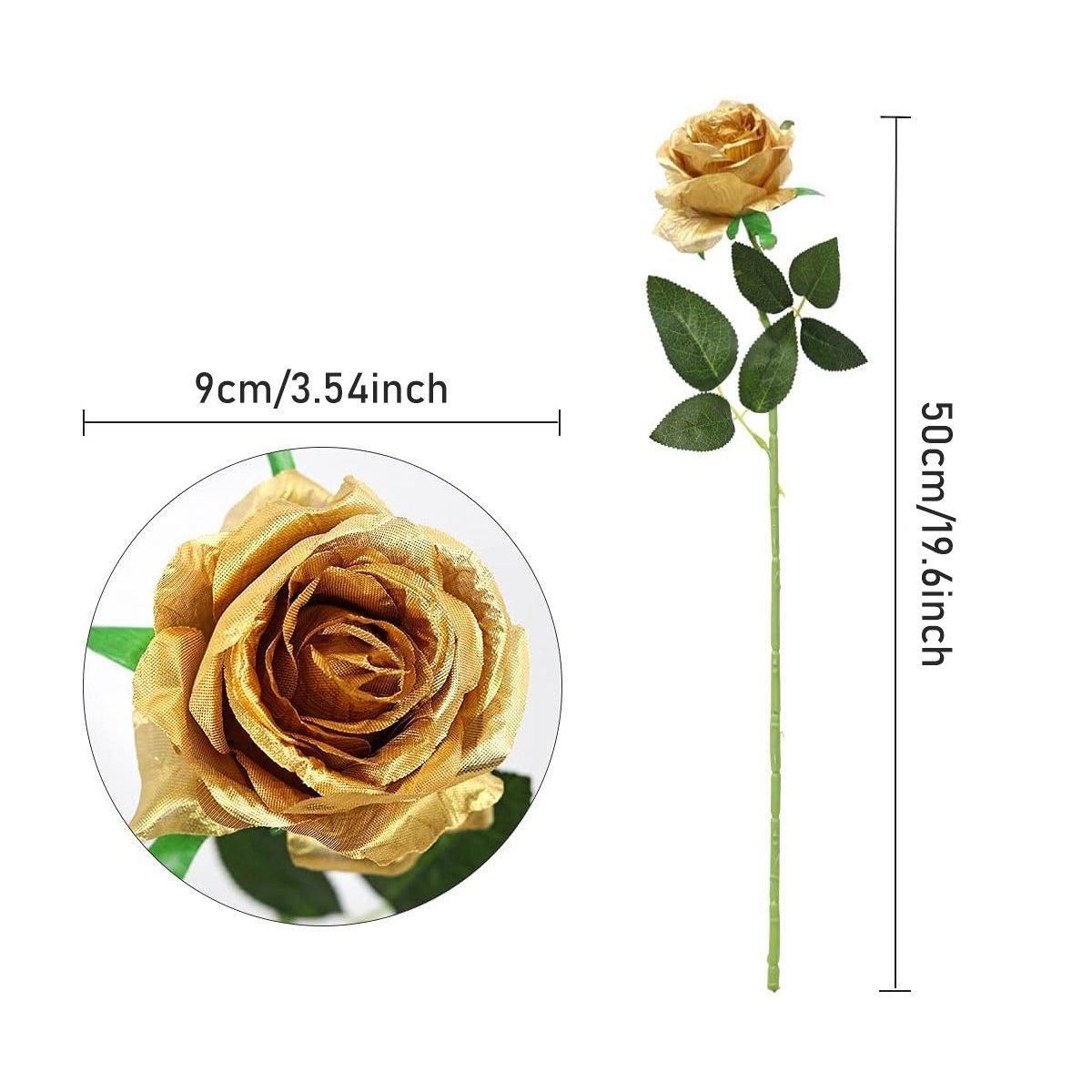 10pcs Artificial Silk Simulation Rose Flowers - Wedding Party Home Decorations