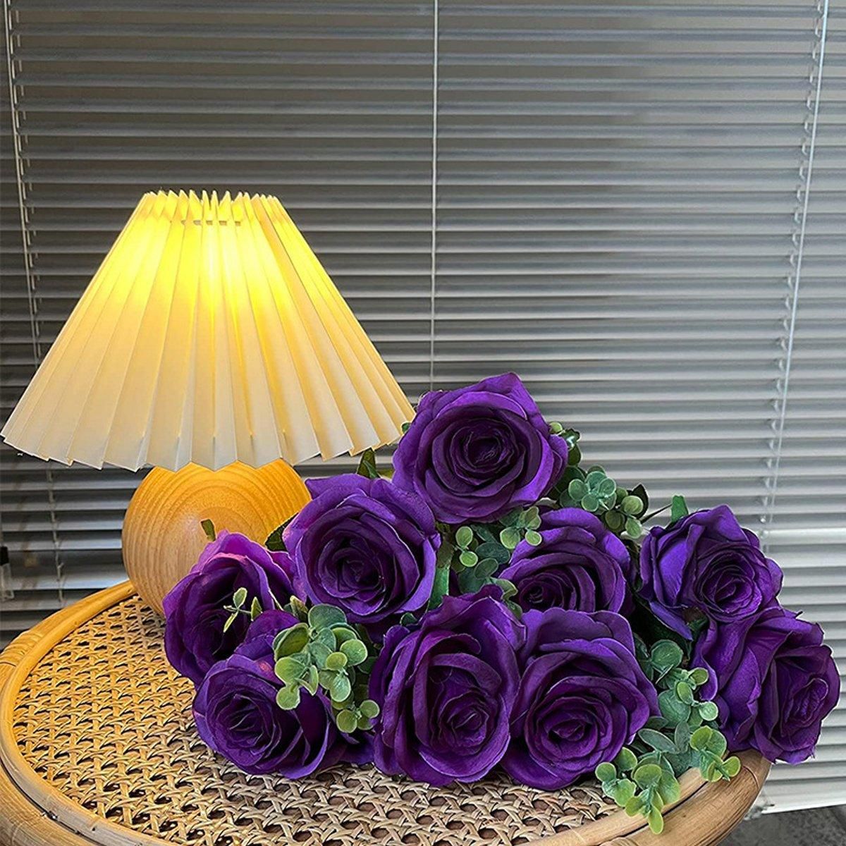 10pcs Artificial Silk Simulation Rose Flowers - Wedding Party Home Decorations