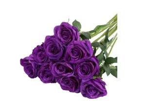 10pcs Artificial Silk Simulation Rose Flowers - Wedding Party Home Decorations