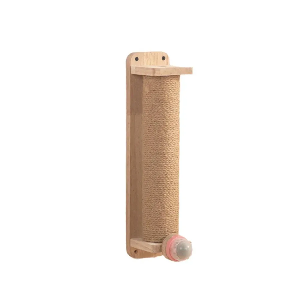 2Style Wood Wall-Mounted Natural Sisal Rope Cat Scratching Claw Grinding Pet Toy