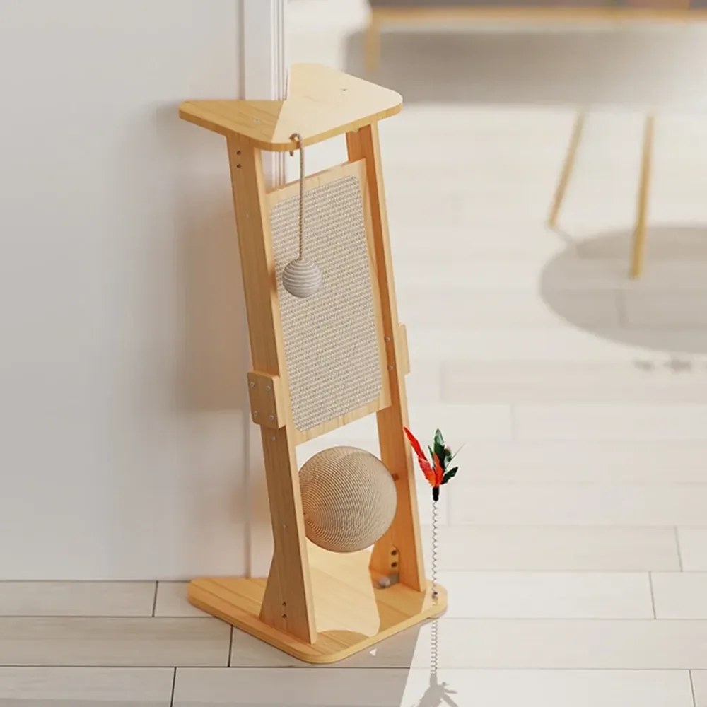 Cat Scratch Board Upright Claw Grinding Post Corner Scratching Column For Indoor