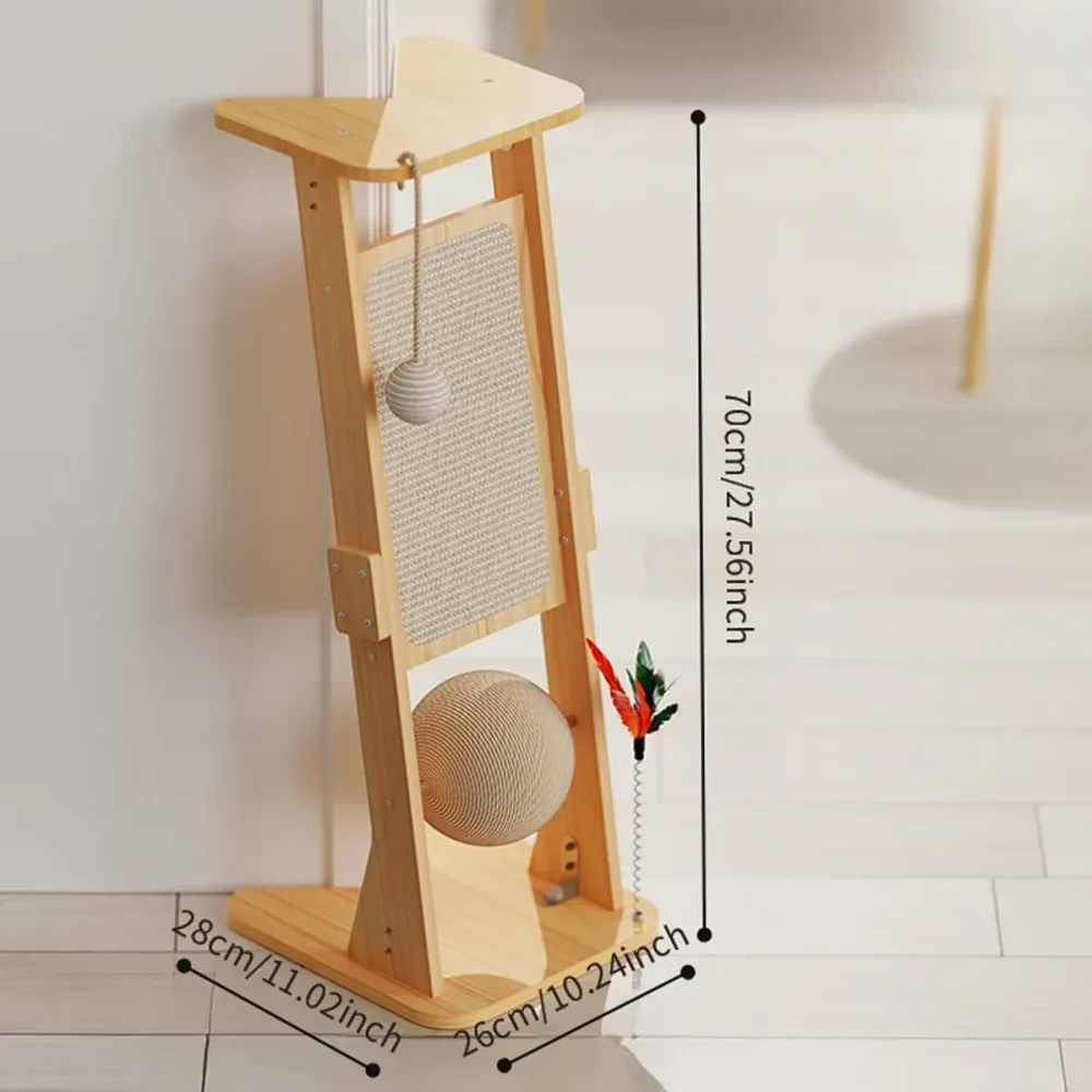Cat Scratch Board Upright Claw Grinding Post Corner Scratching Column For Indoor