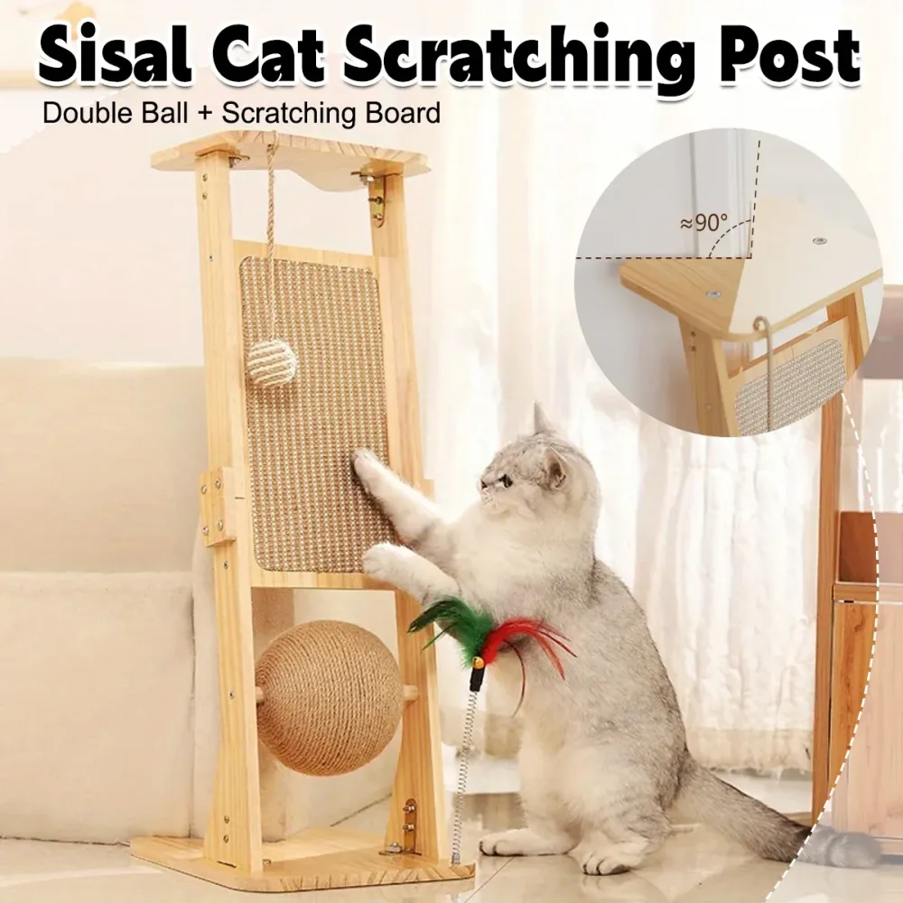 Cat Scratch Board Upright Claw Grinding Post Corner Scratching Column For Indoor